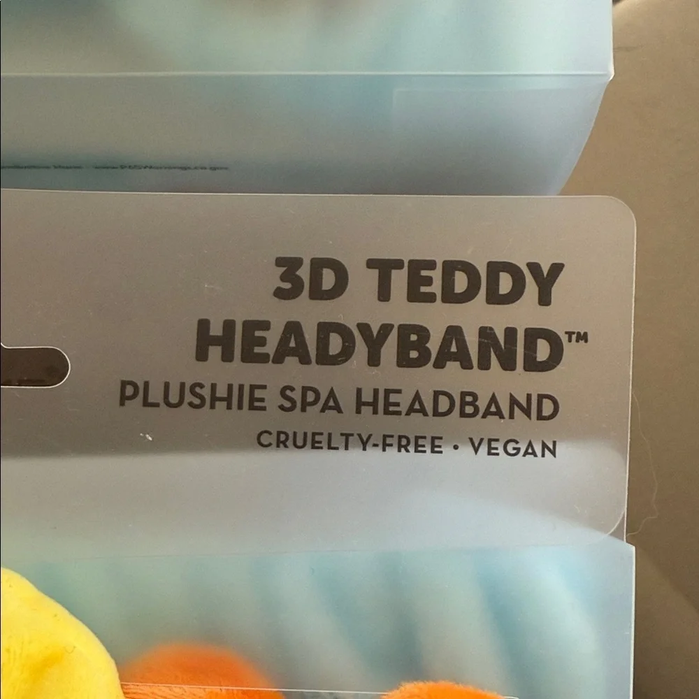 3D Teddy Spa Headband - Yellow and Orange - The Crème Shop *NEW*